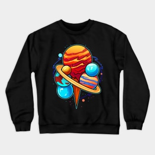 Planets Ice Cream Space Gifts Men Kids Women Funny Space Crewneck Sweatshirt